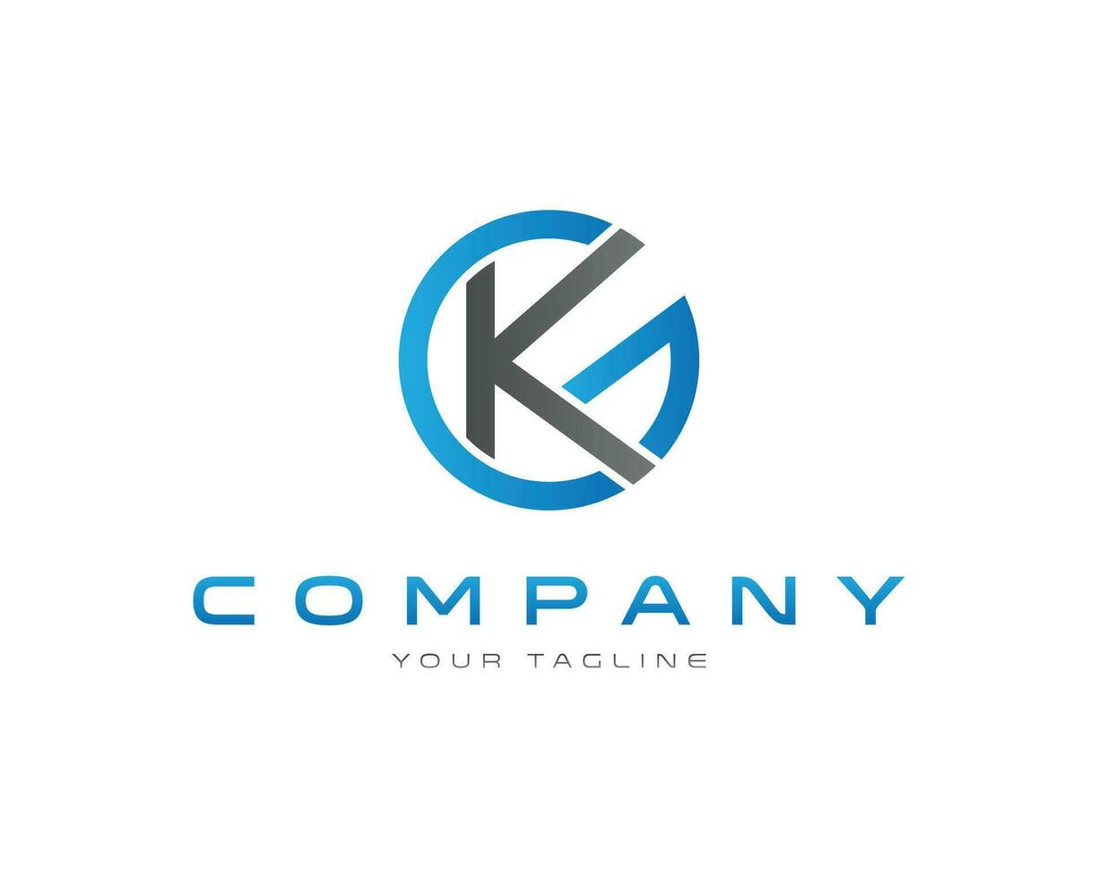 Creative Abstract GK or KG Letter Logo Design Concept Vector Icon Illustration.