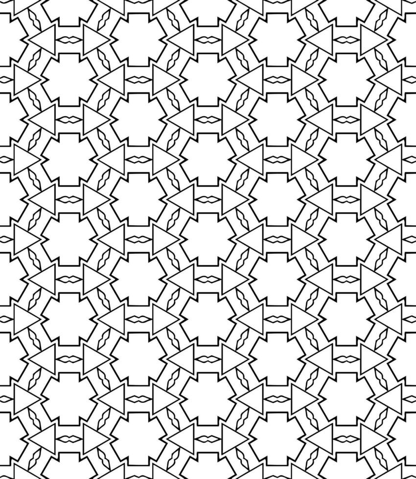 Black and white seamless abstract pattern. Background and backdrop. Grayscale ornamental design. vector