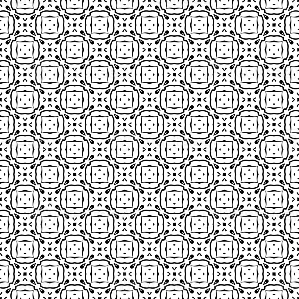 Black seamless abstract pattern. Overlay for background and backdrop. Ornamental design. PNG graphic illustration with transparent background.