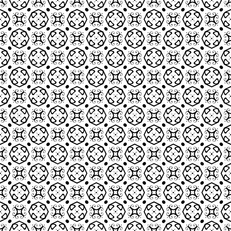 Black seamless abstract pattern. Overlay for background and backdrop. Ornamental design. PNG graphic illustration with transparent background.