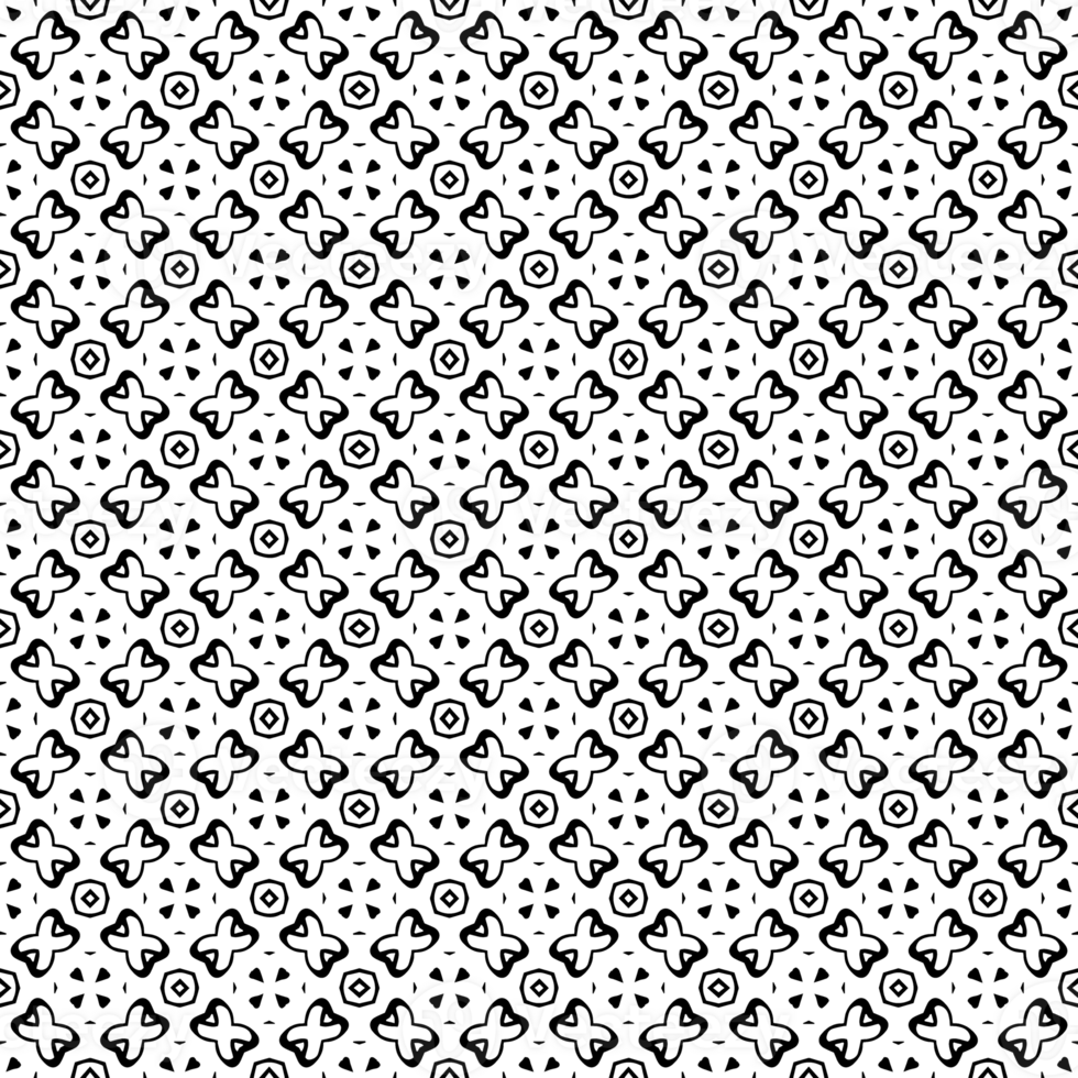 Black seamless abstract pattern. Overlay for background and backdrop. Ornamental design. PNG graphic illustration with transparent background.