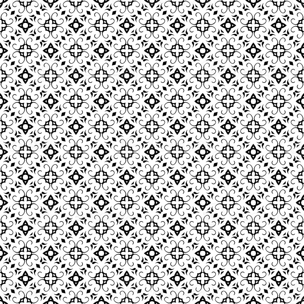 Black seamless abstract pattern. Overlay for background and backdrop. Ornamental design. PNG graphic illustration with transparent background.