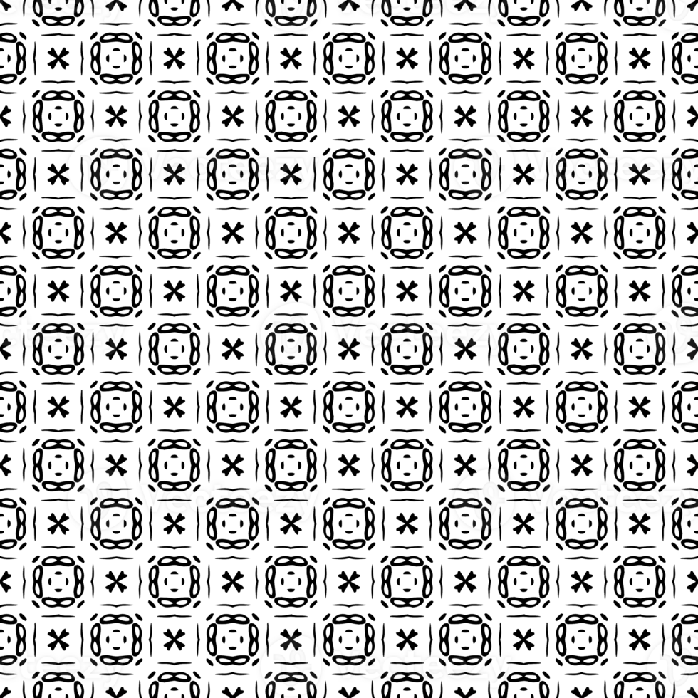 Black seamless abstract pattern. Overlay for background and backdrop. Ornamental design. PNG graphic illustration with transparent background.