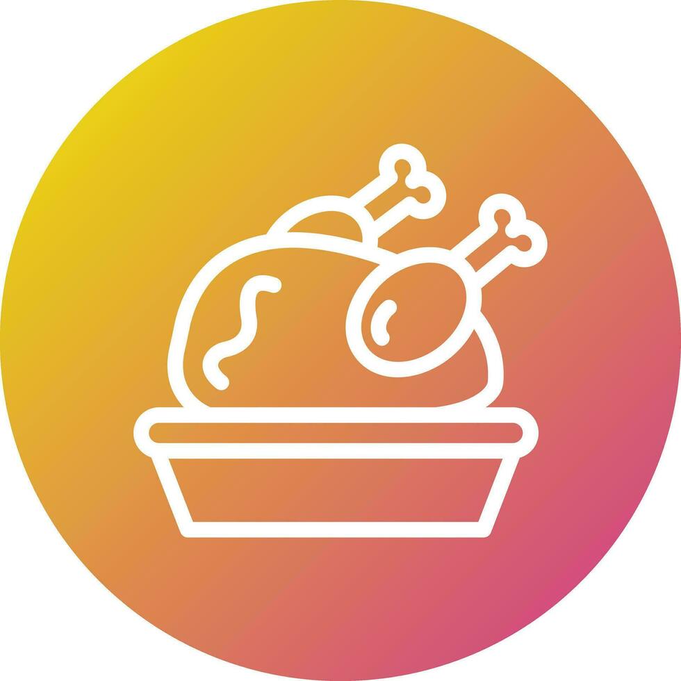 Roast Chicken Vector Icon Design Illustration