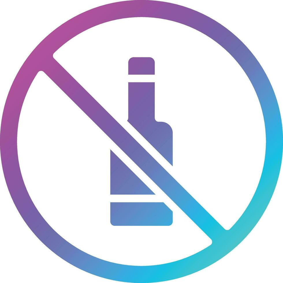 No Alcohol Vector Icon Design Illustration