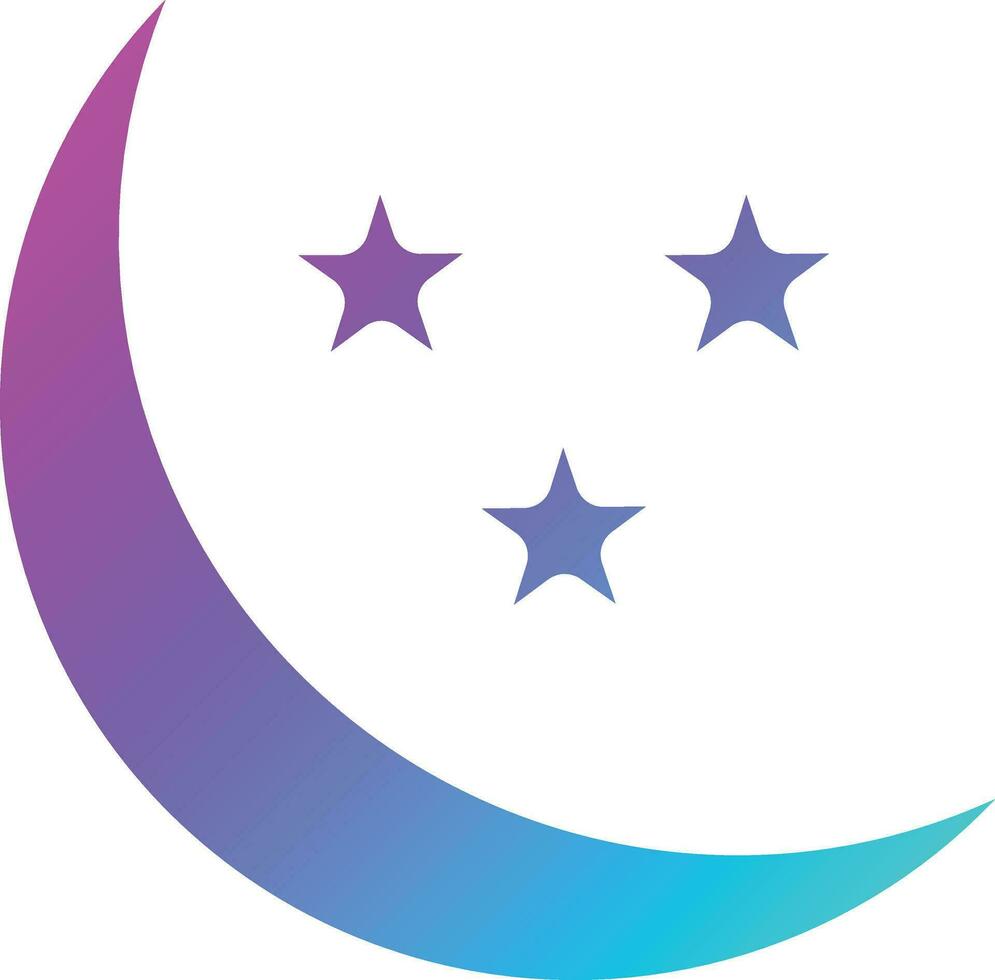 Moon And Star Vector Icon Design Illustration