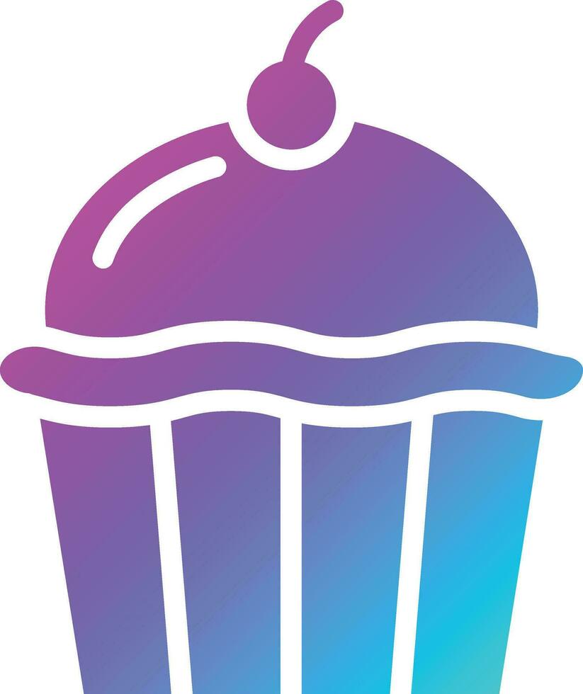 ilustración de diseño de icono de vector de cupcake