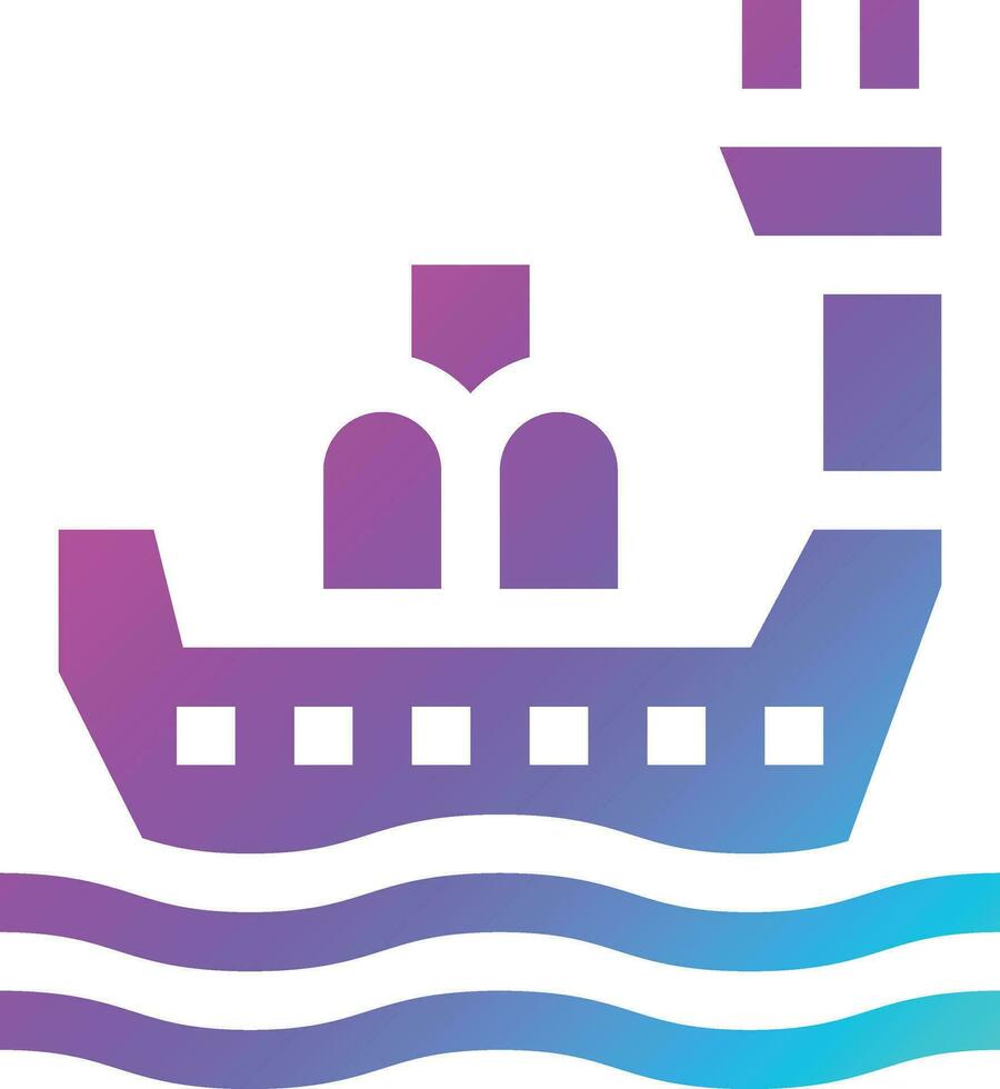 Drilling Boat Vector Icon Design Illustration