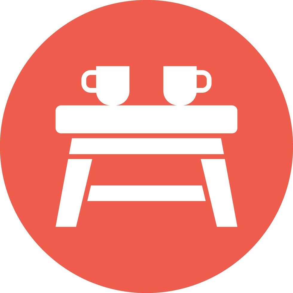 Tea Table Vector Icon Design Illustration