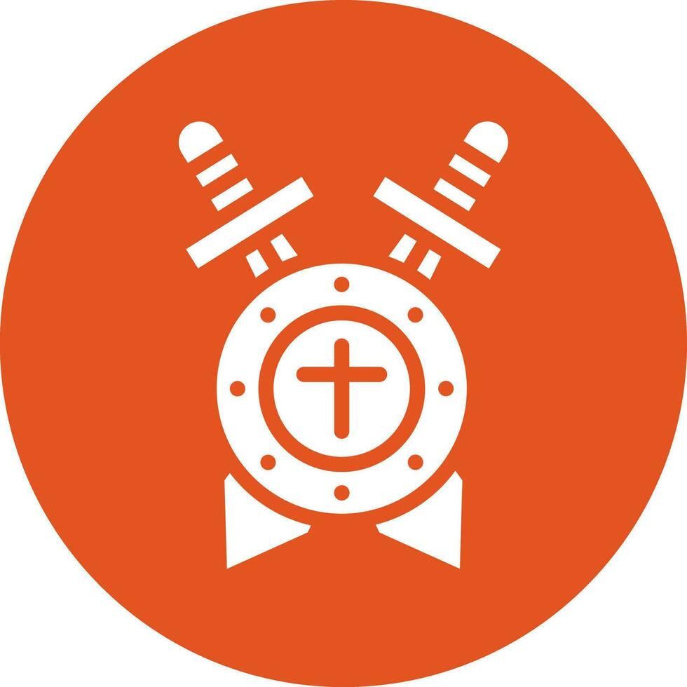 Shield with sword Vector Icon Design Illustration