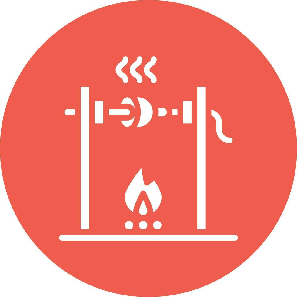 Medieval fire roasting Vector Icon Design Illustration