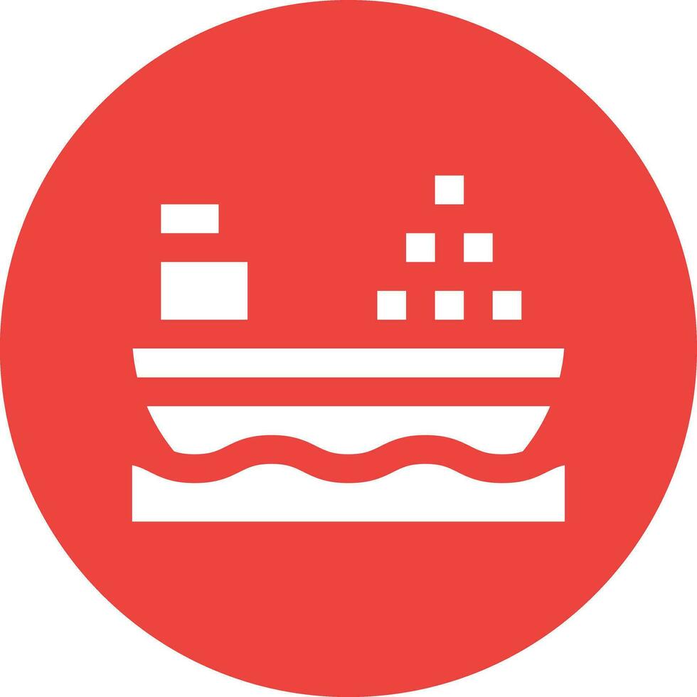 Cargo Ship Vector Icon Design Illustration