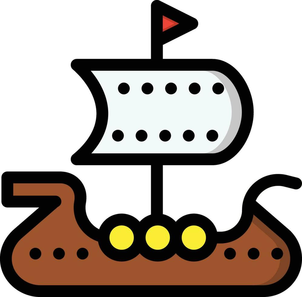 Viking ship Vector Icon Design Illustration