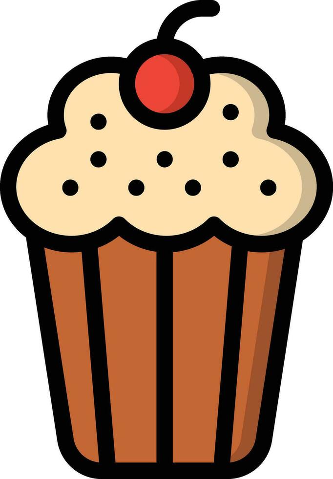 Cup cake Vector Icon Design Illustration
