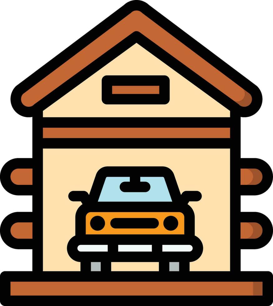 ilustración de diseño de icono de vector de garaje