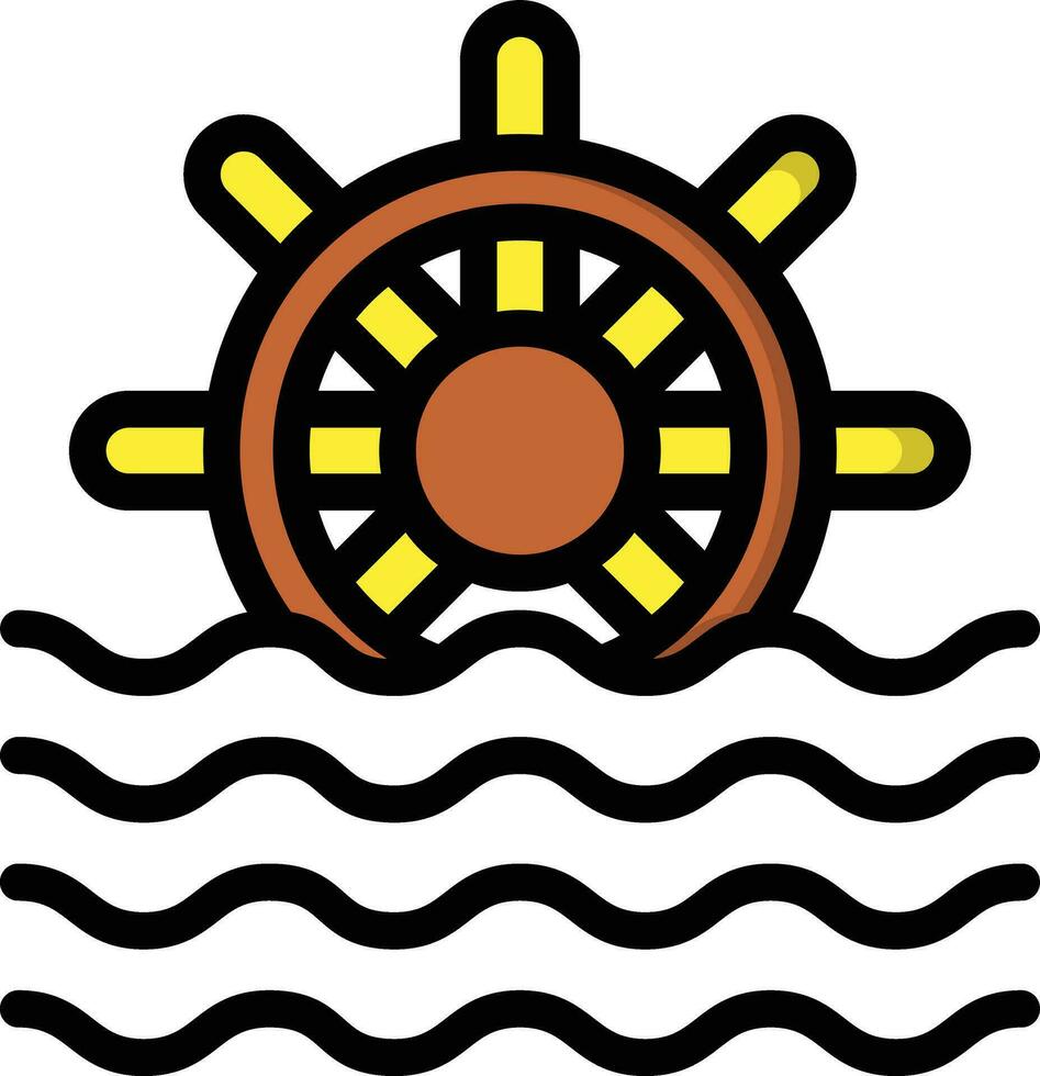 Water Mill Vector Icon Design Illustration