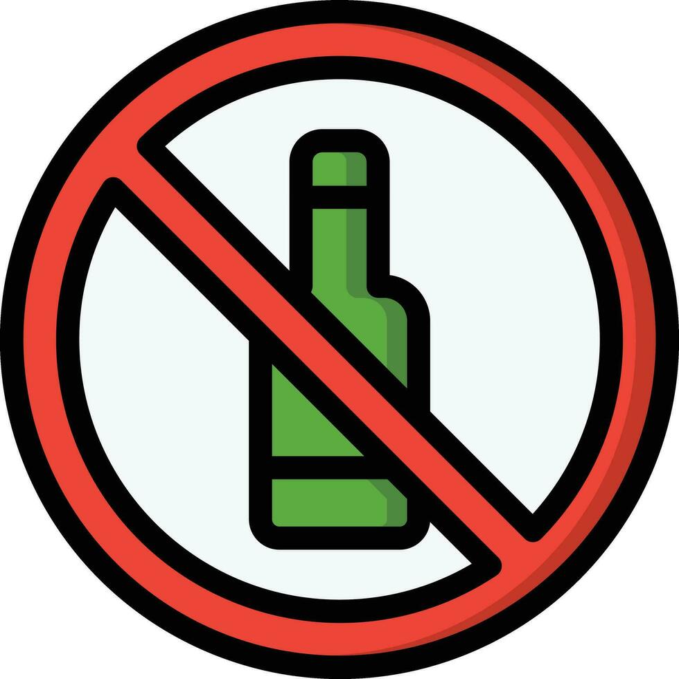 ninguna ilustración de diseño de icono de vector de alcohol