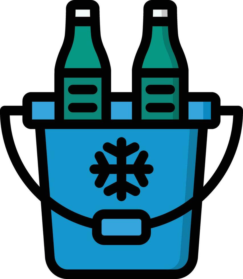 Ice Bucket Vector Icon Design Illustration