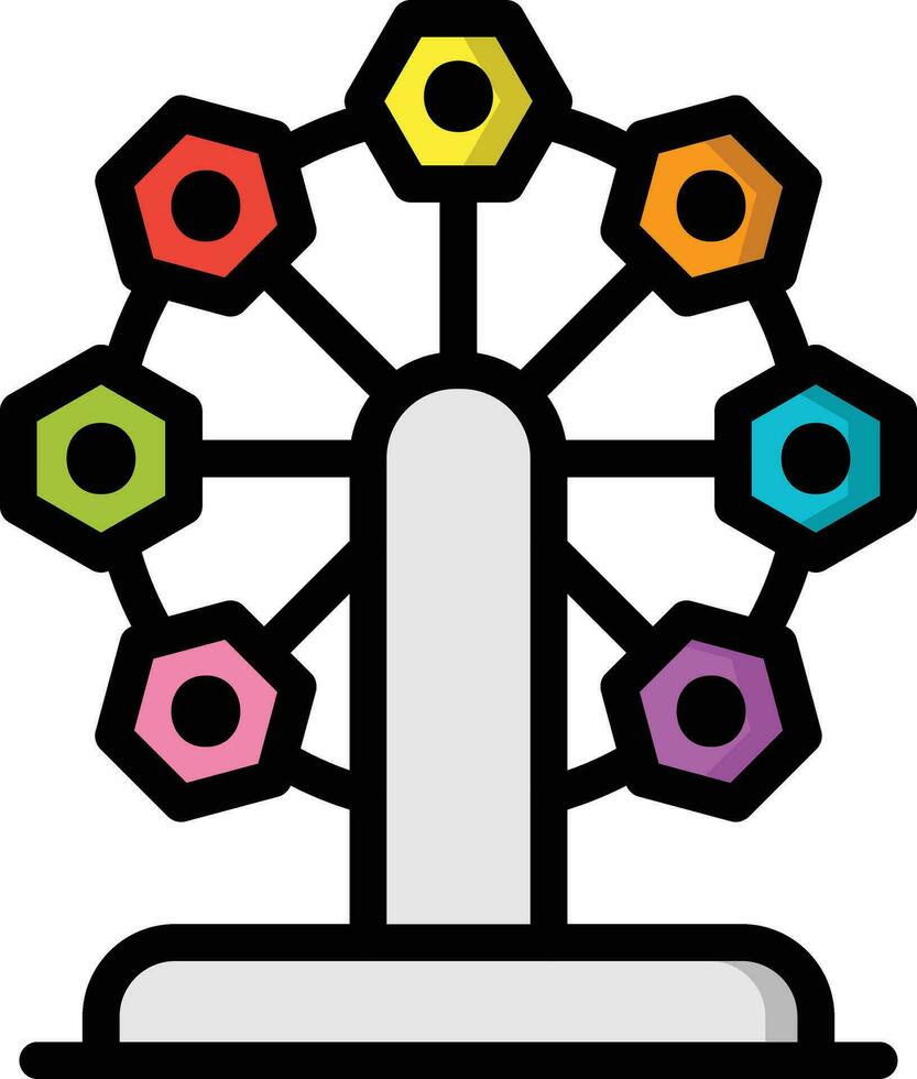 Ferris Wheel Vector Icon Design Illustration