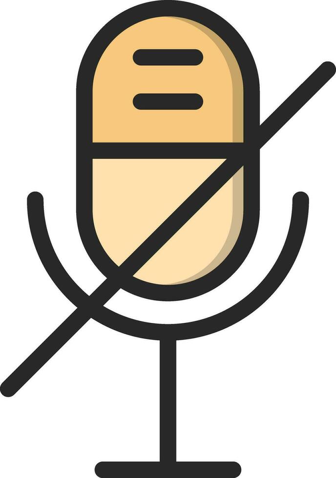 Microphone disable Vector Icon Design Illustration