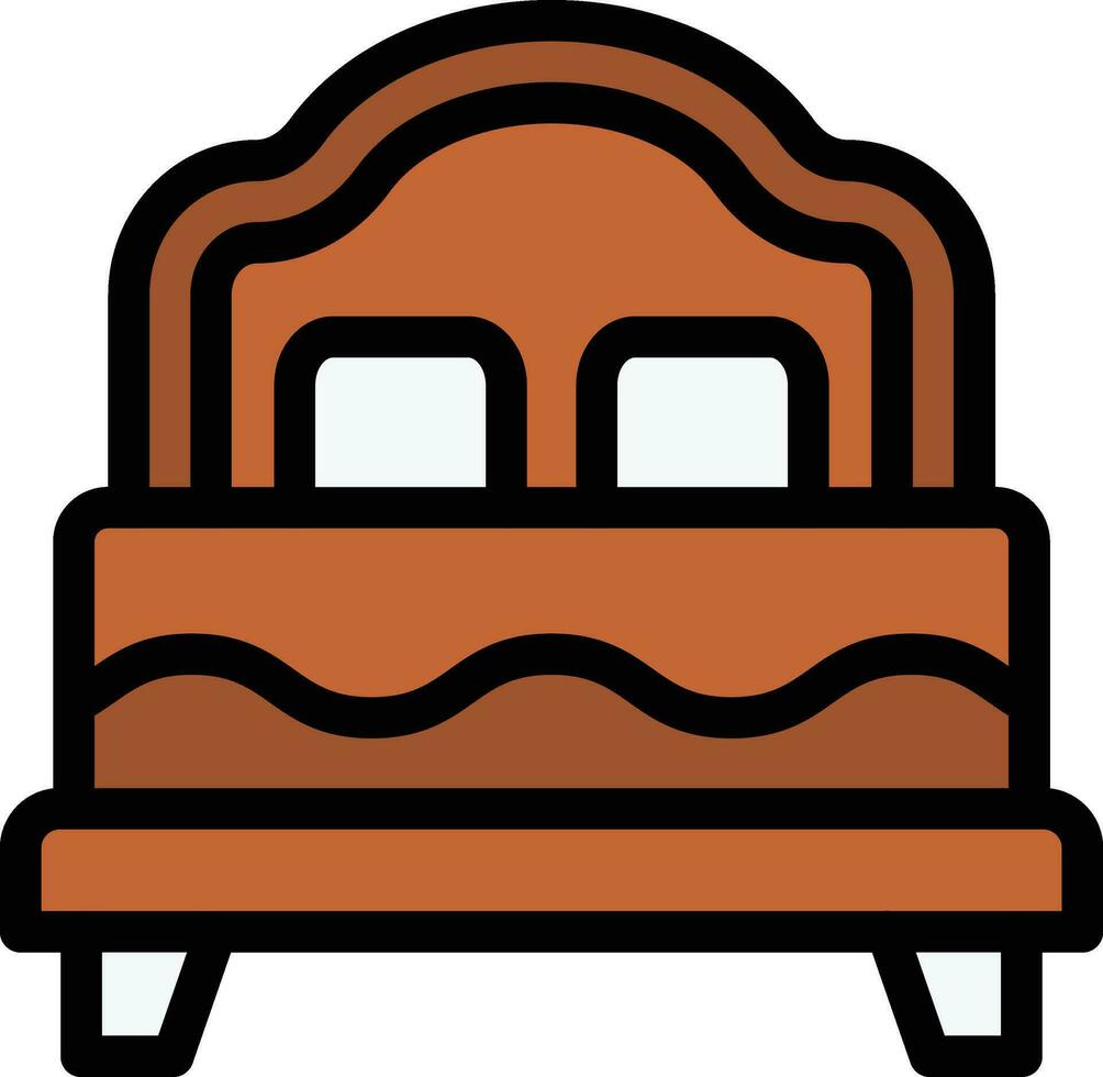 Double Bed Vector Icon Design Illustration