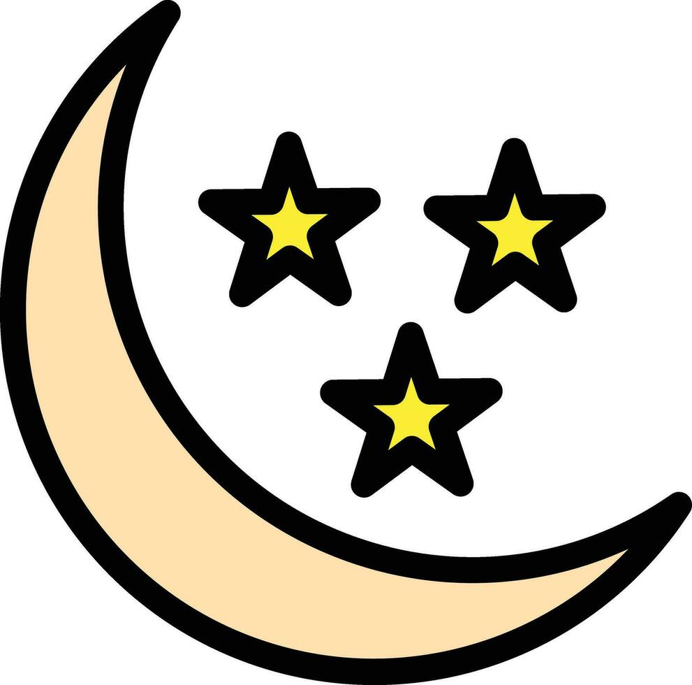 Moon And Star Vector Icon Design Illustration