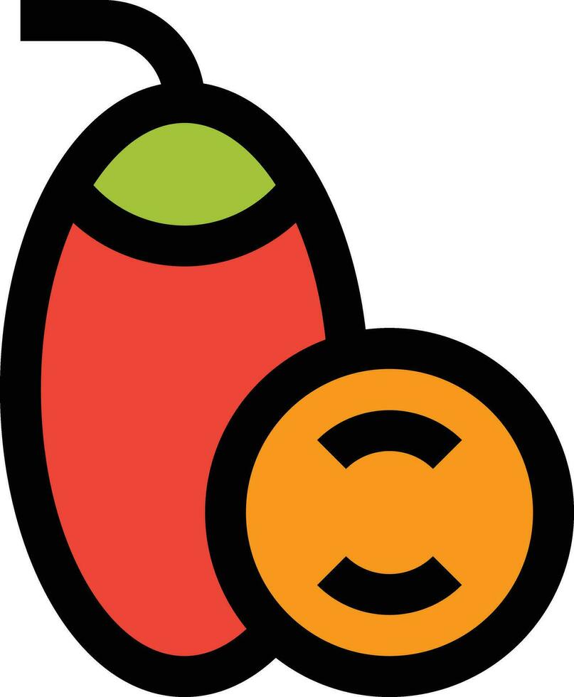 Tamarillo Vector Icon Design Illustration