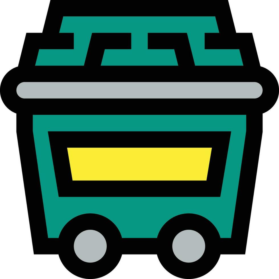 Coal Trolley Vector Icon Design Illustration