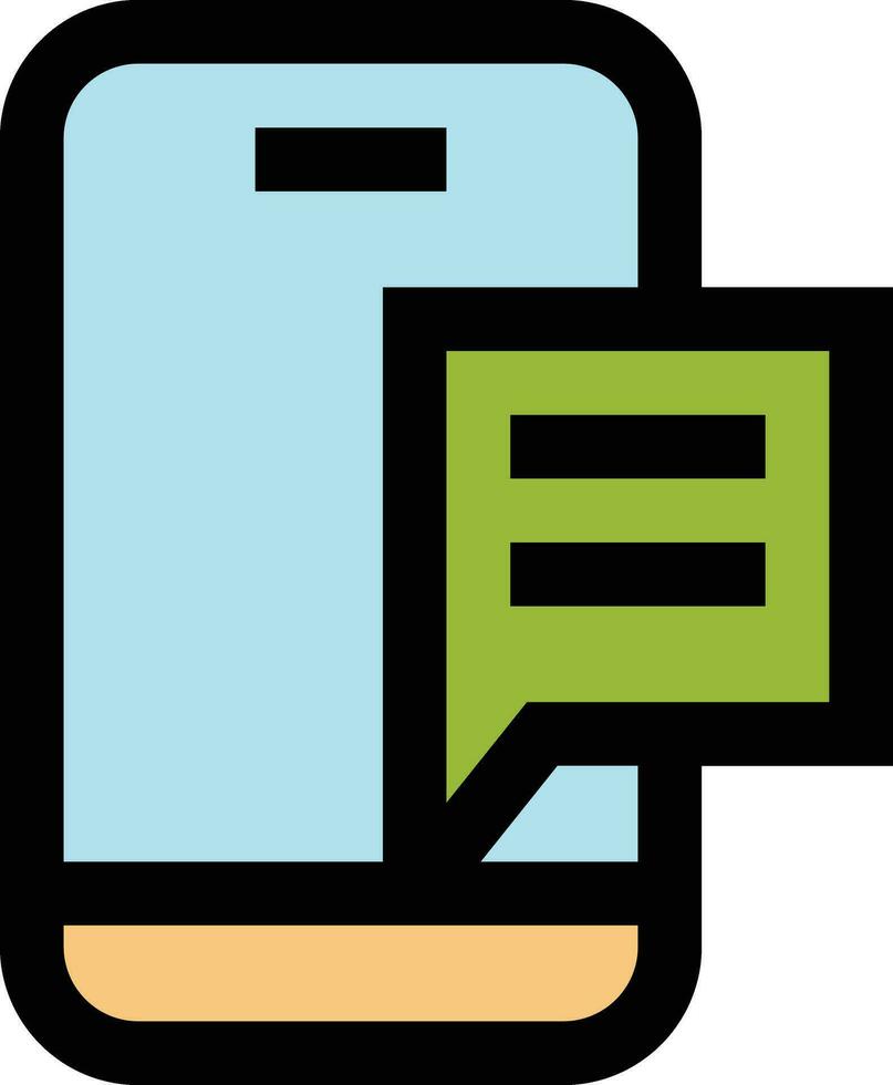 ilustración de diseño de icono de vector de mensaje móvil