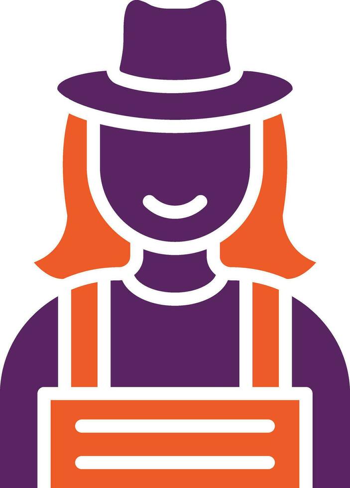 Lady Farmer Vector Icon Design Illustration