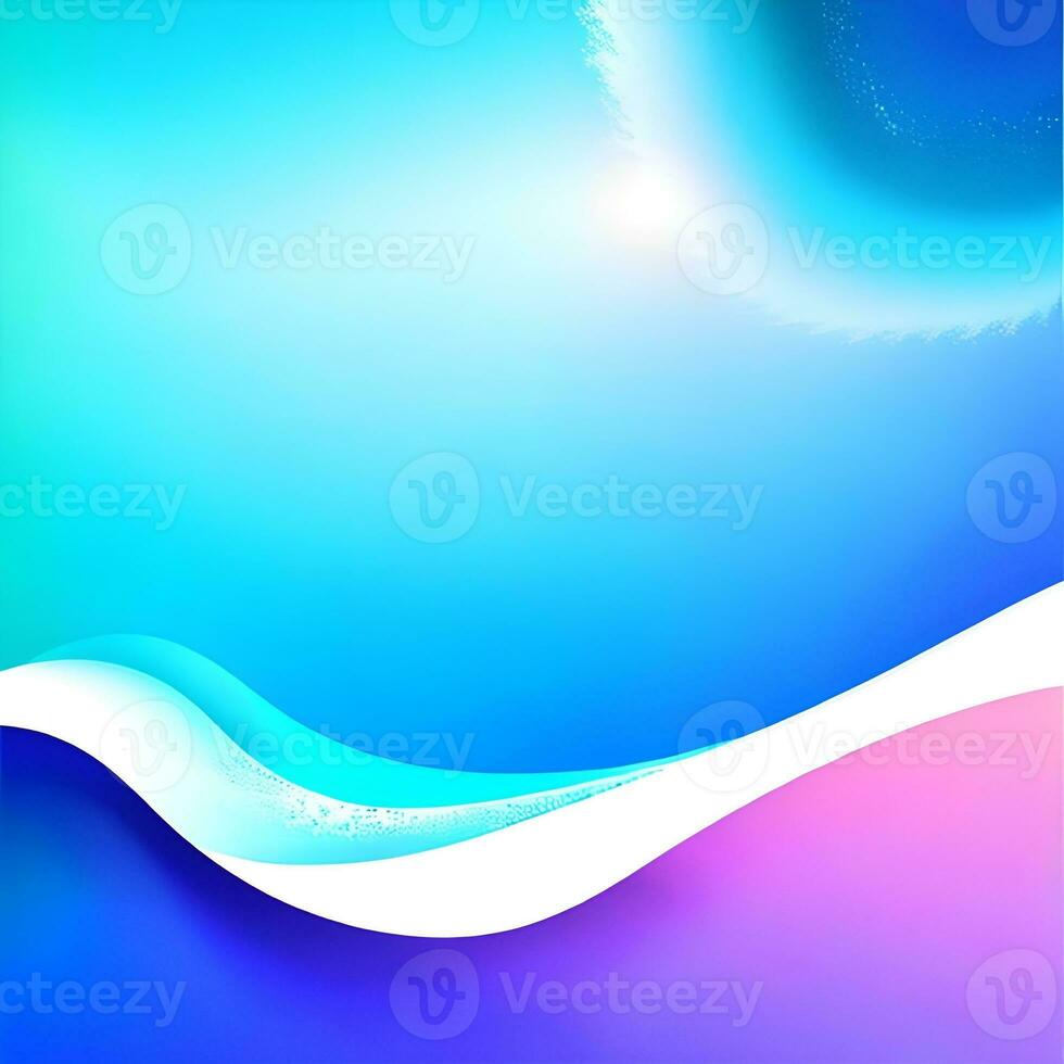 Abstract wavy background in blue tones. Winter cold concept. Bright blurry illustration. The image was created using generative AI. photo