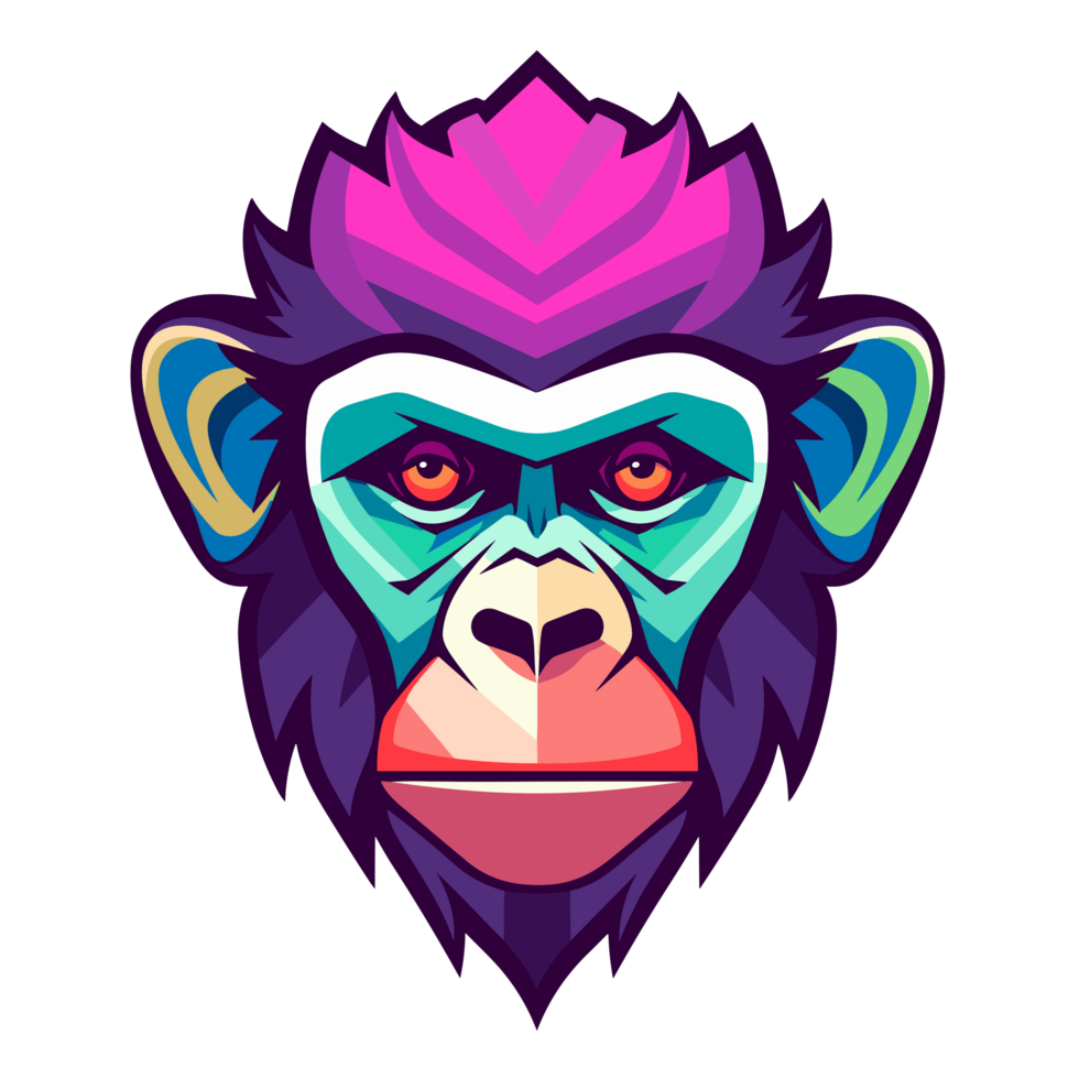Monkey Head Clipart - Ai Generative png