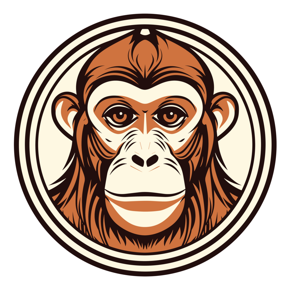 Monkey Head Clipart Ai Generative 33874285 PNG