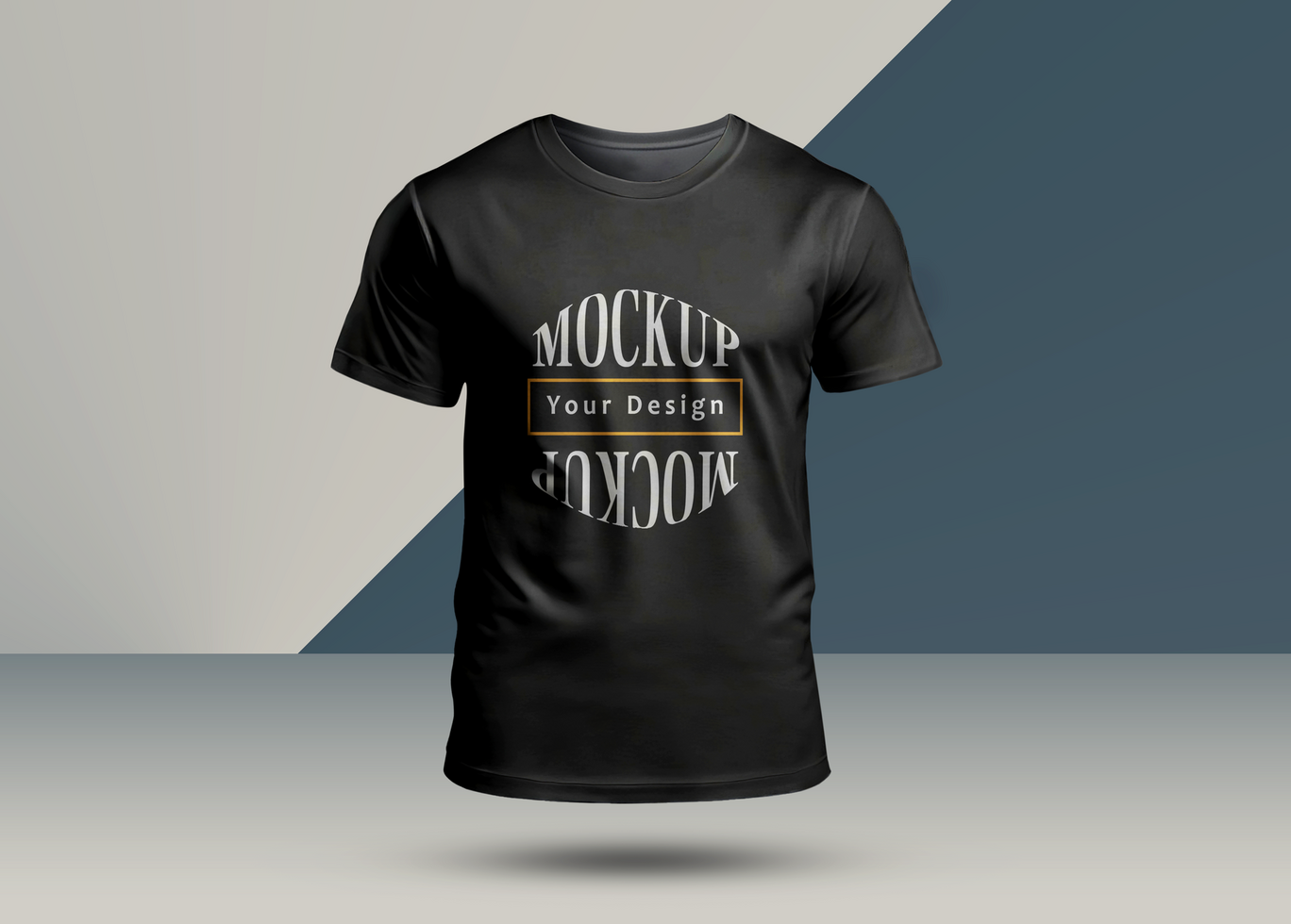 black t-shirt mockup front side fully editable psd