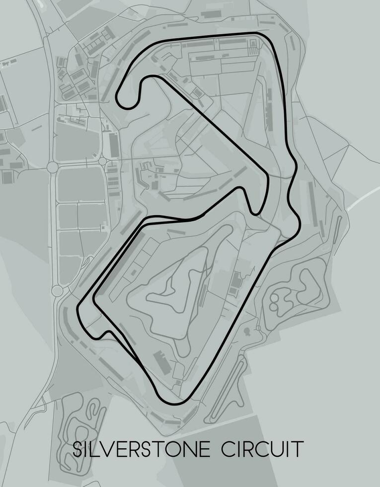 Silverstone car race Circuit United Kingdom vector