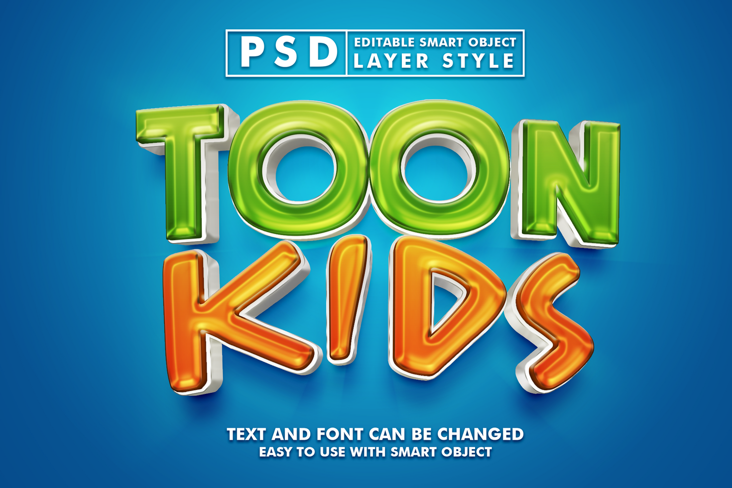 Toon Kids Editable Text Effect psd