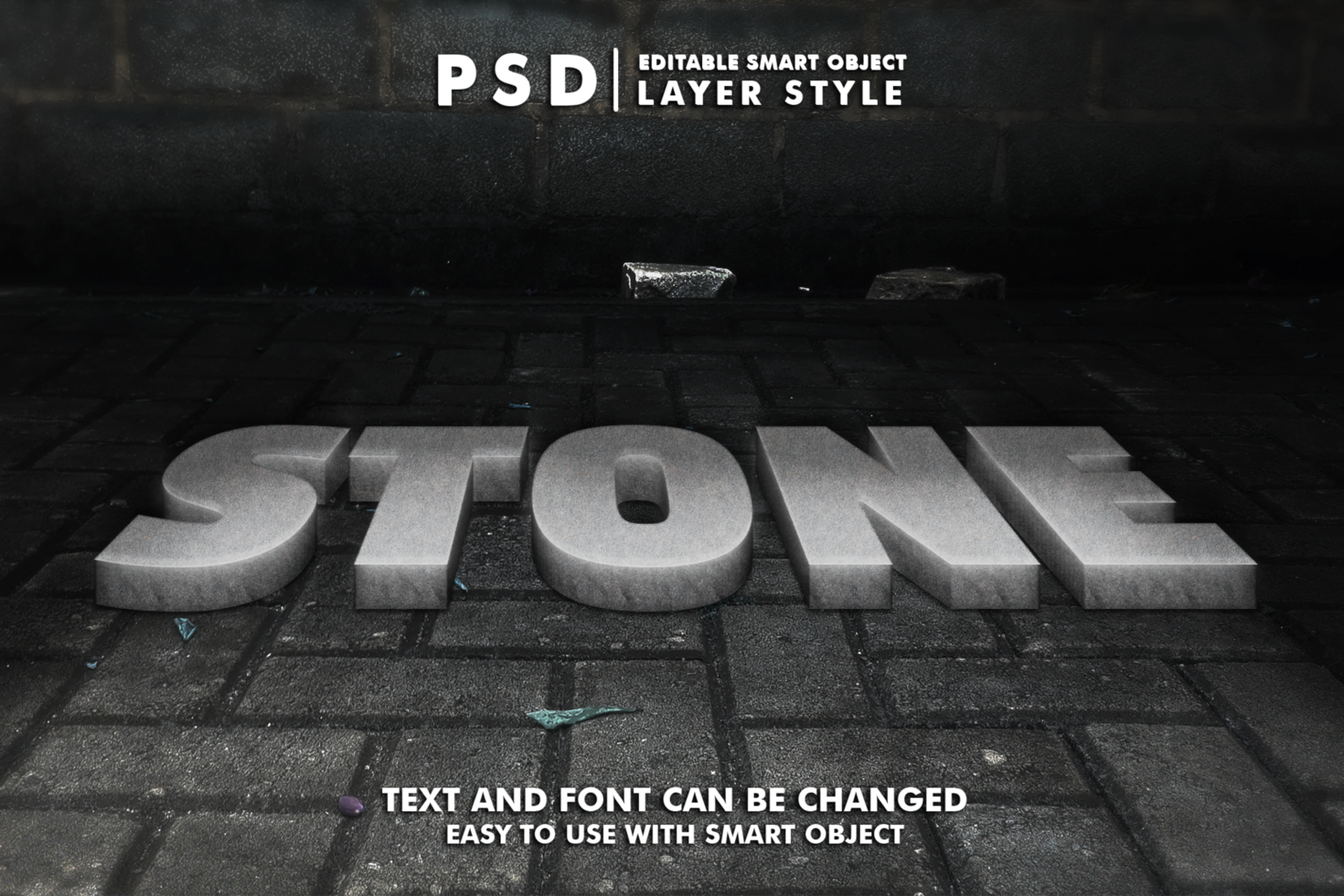 Stone Editable Text Effect psd