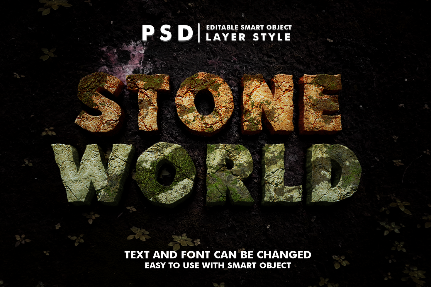 Stone World Editable Text Effect psd