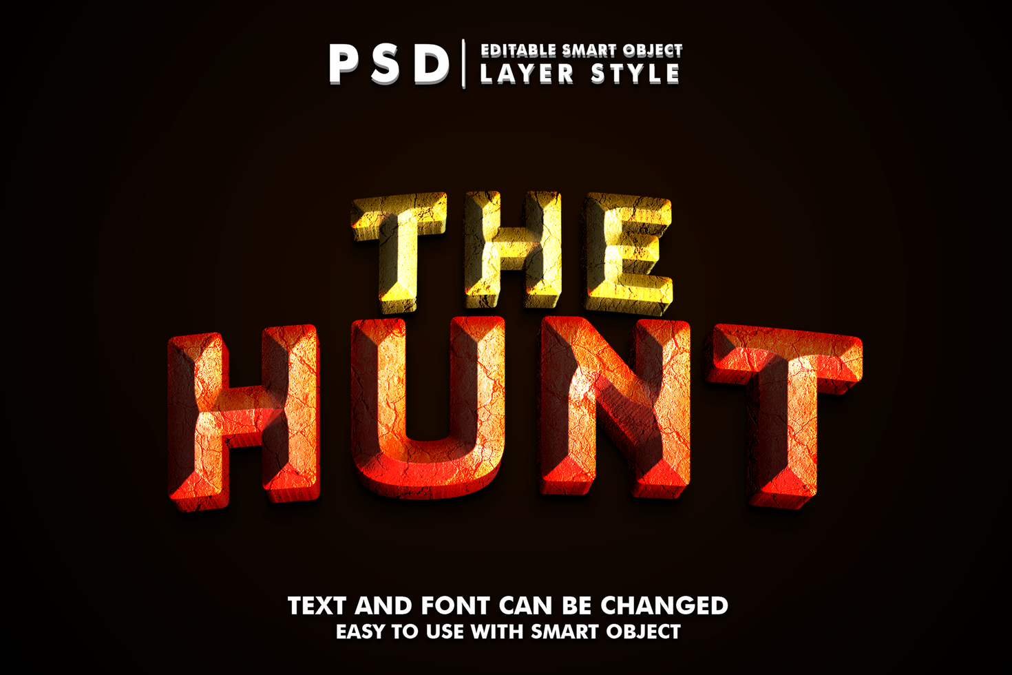 The Hunt Editable Text Effect psd