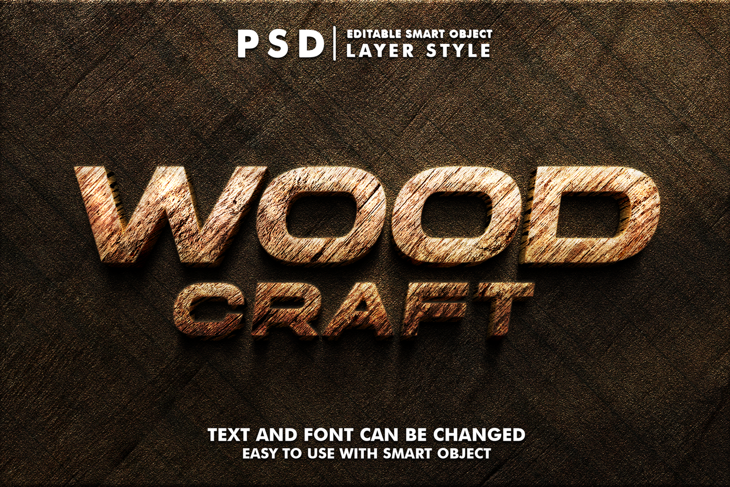 Wood Editable Text Effect psd