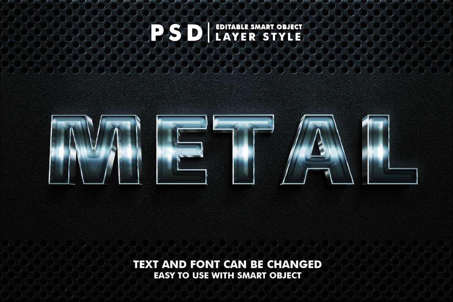 metal editável texto efeito psd