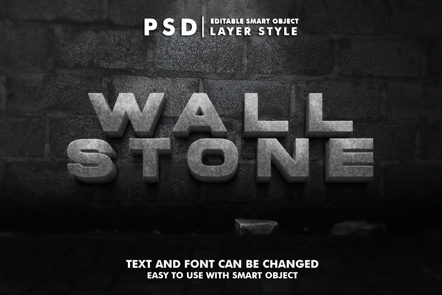 Stone Editable Text Effect psd