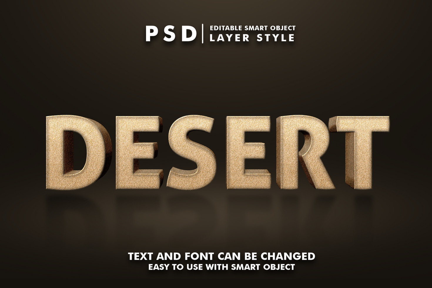 deserto editável texto efeito psd