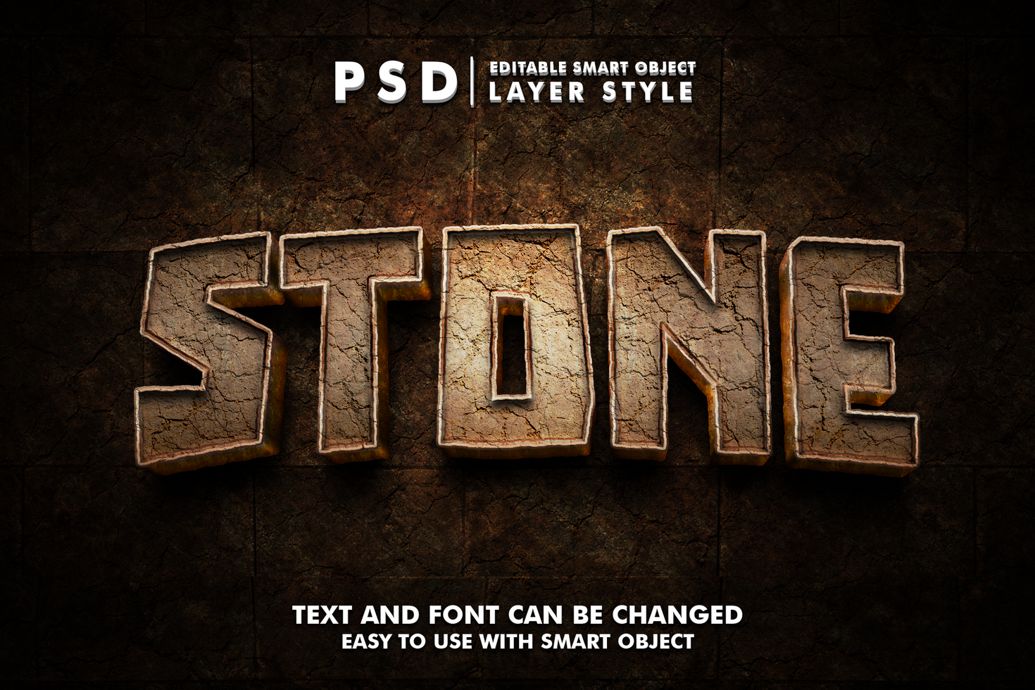 Stone Editable Text Effect psd