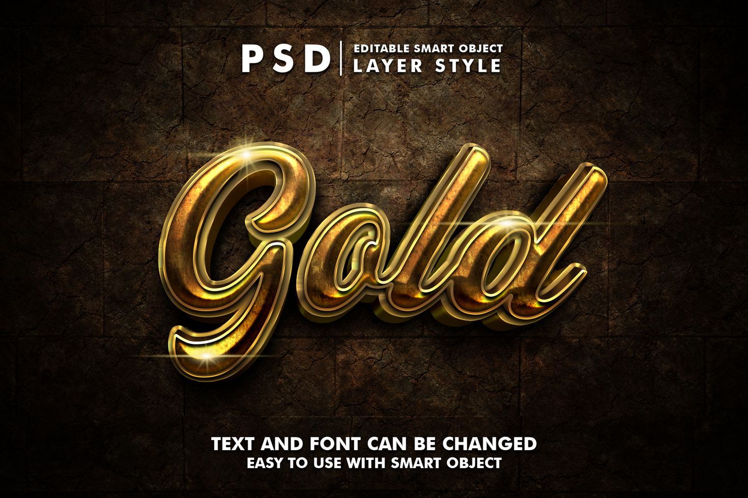 Gold Editable Text Effect psd