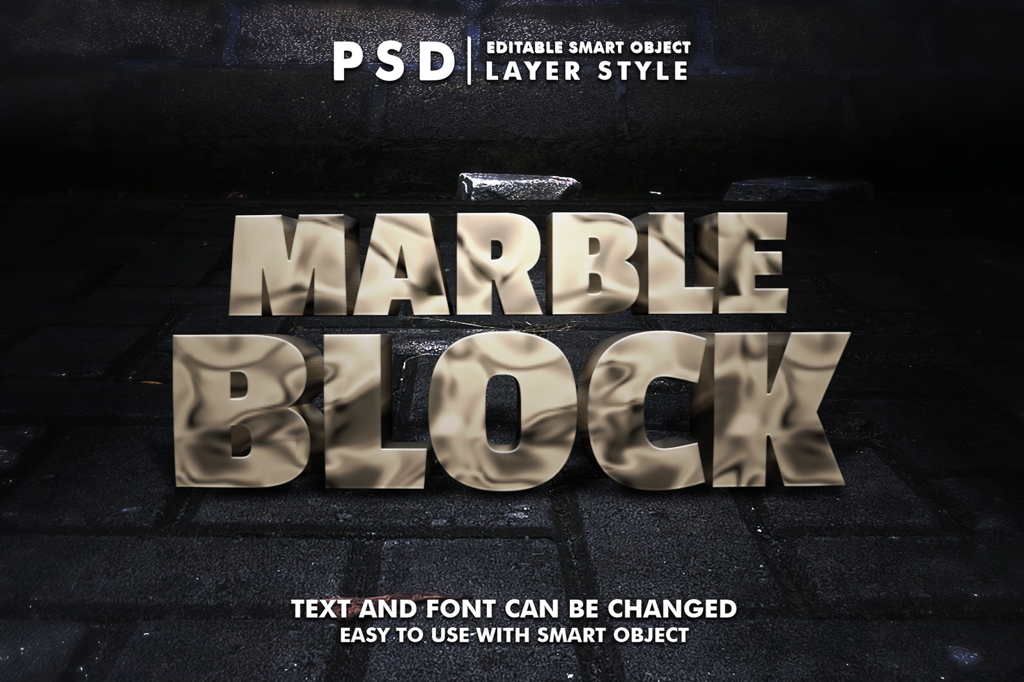 Stone Editable Text Effect psd