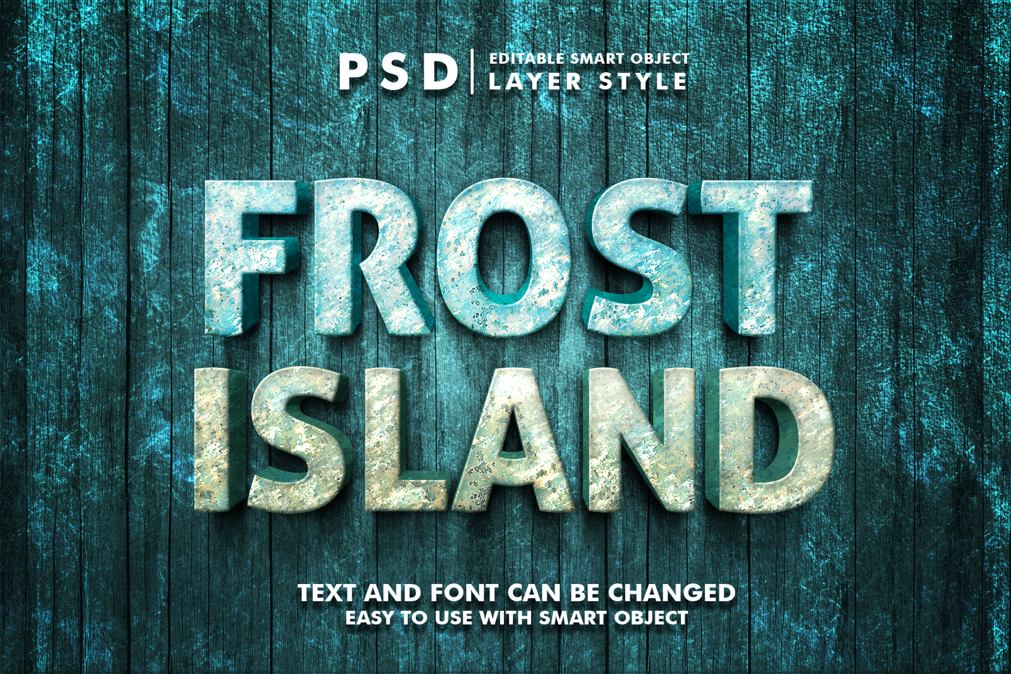 Frozen Editable Text Effect psd