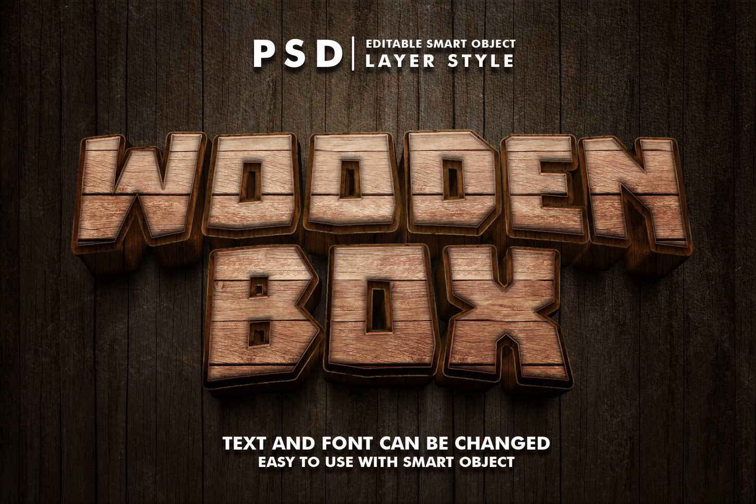 Wood Editable Text Effect psd