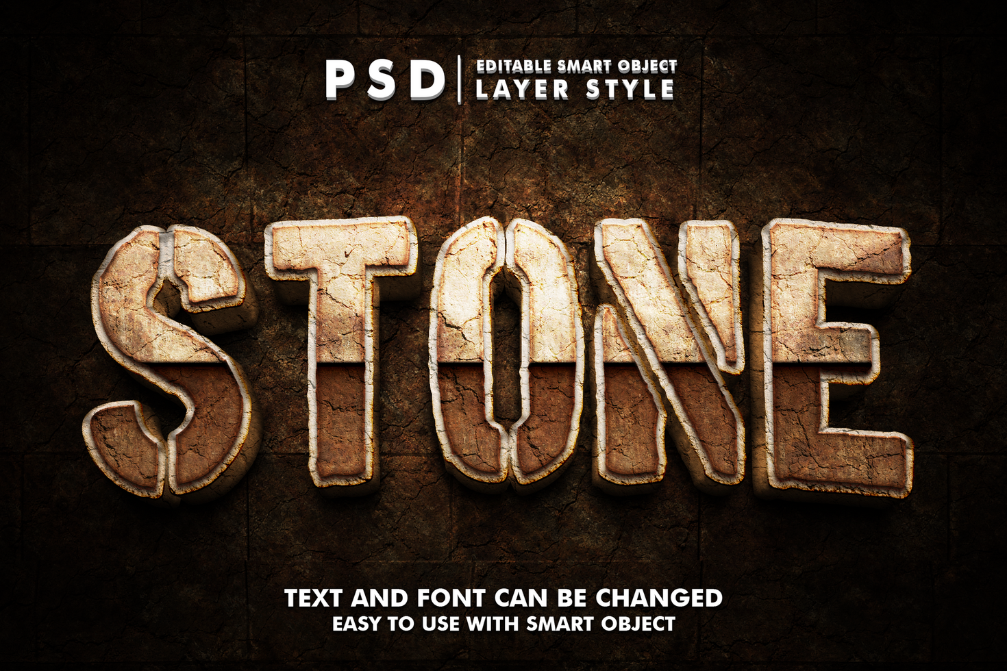 Stone Editable Text Effect psd