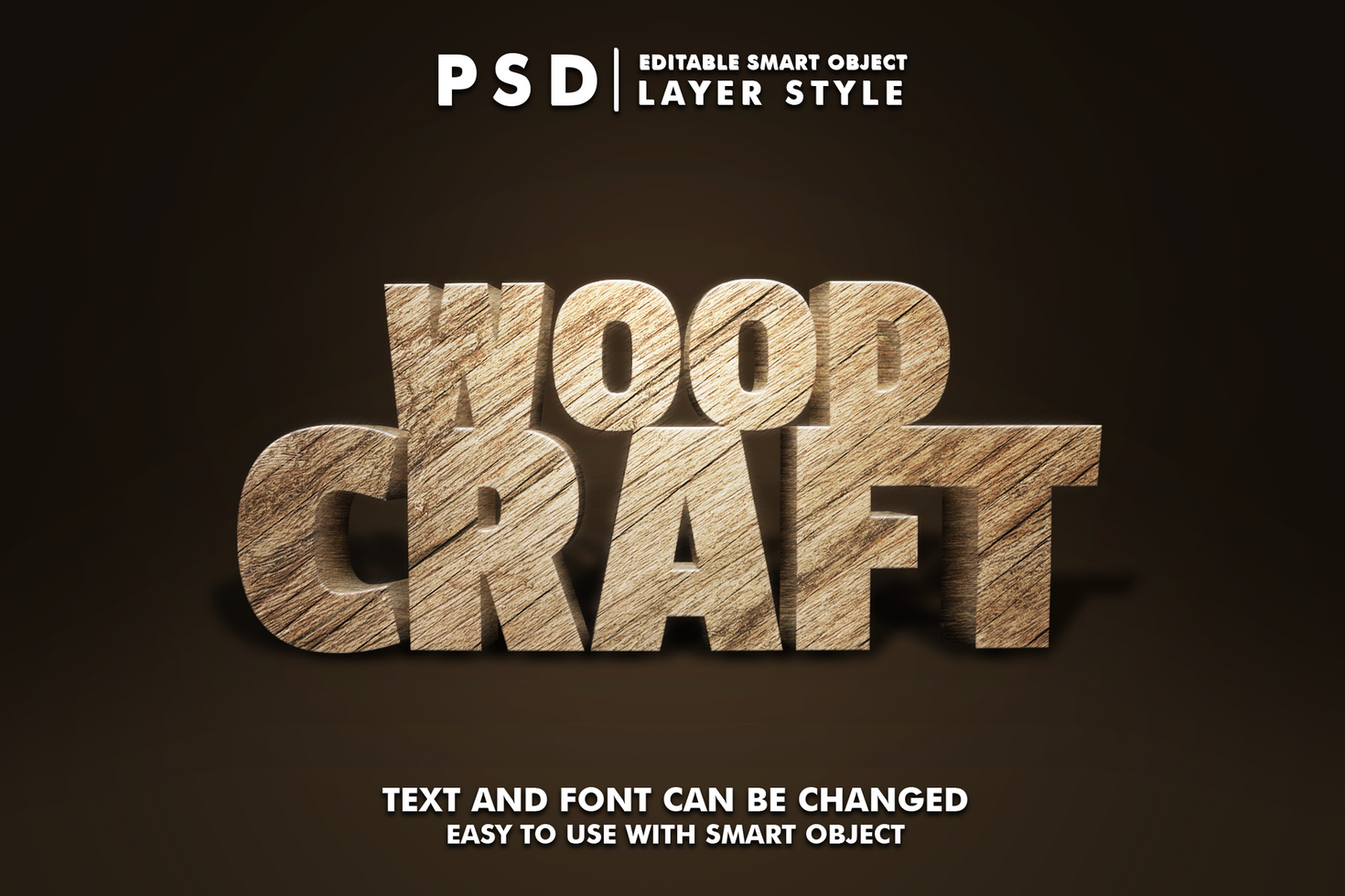 Wood Editable Text Effect psd